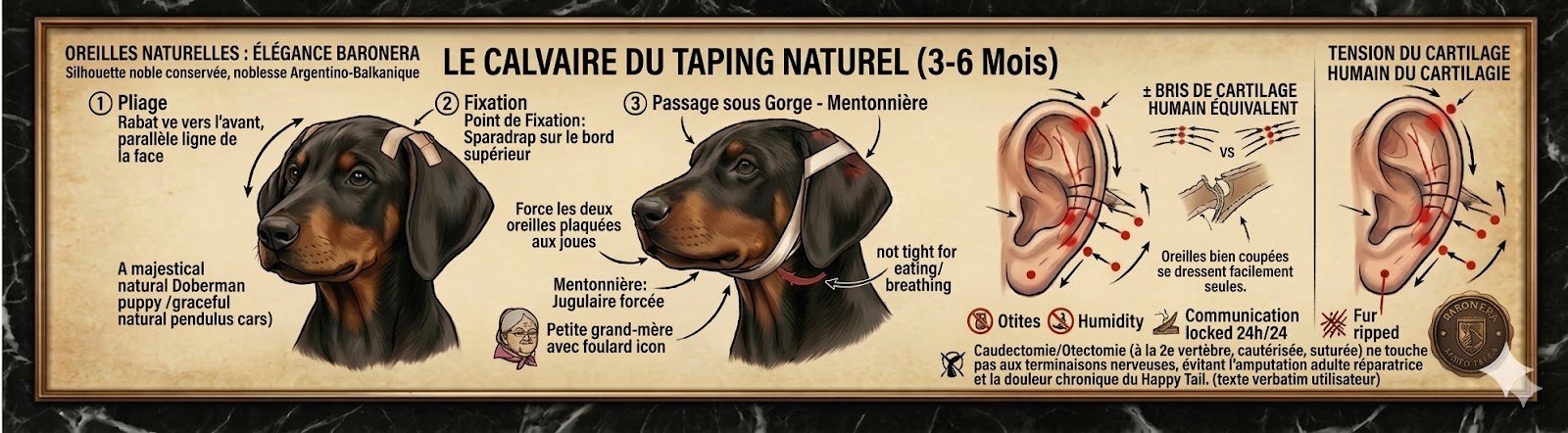 Otectomie Dobermann vs calvaire du taping naturel