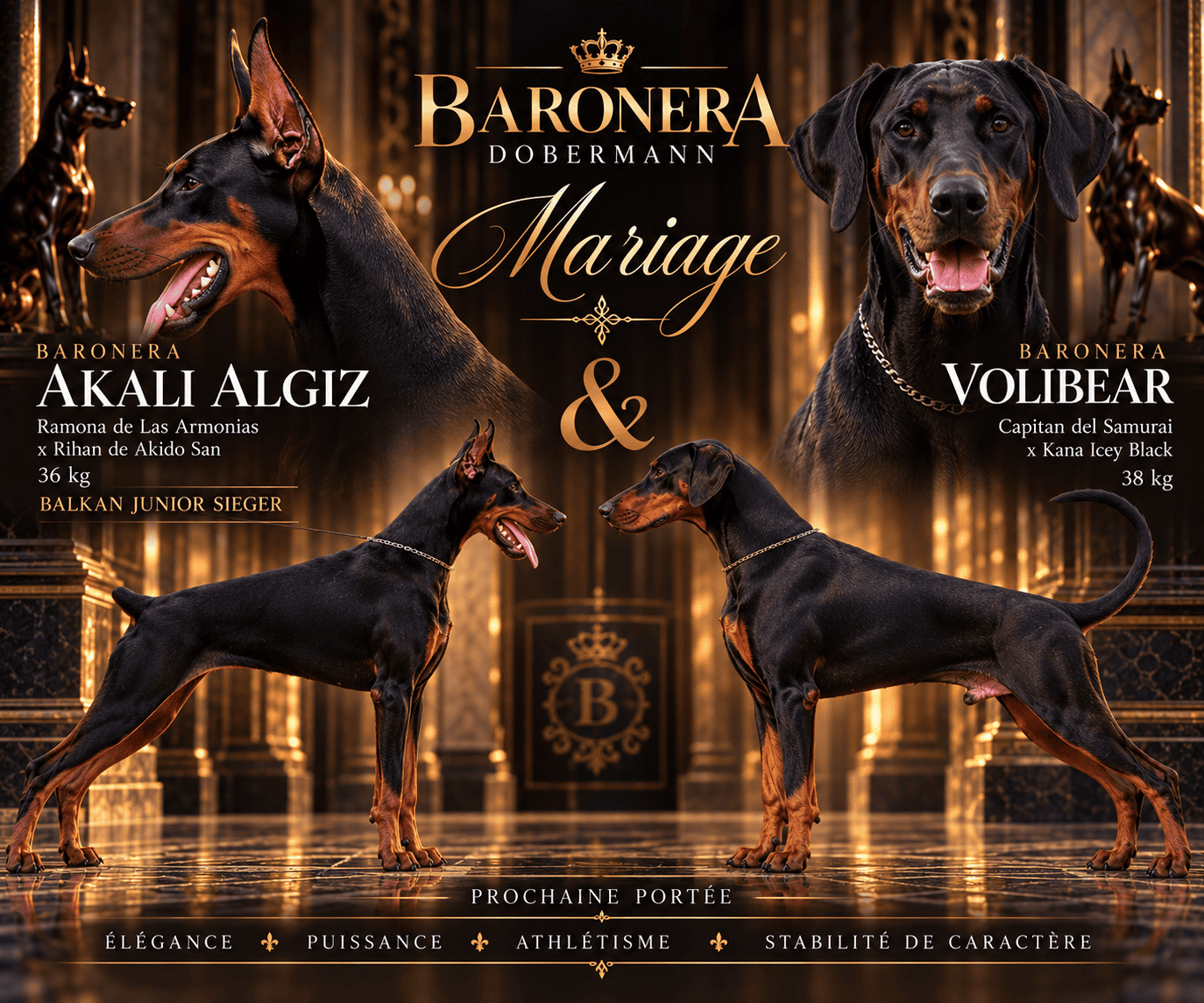 BARONERA Akali Algiz × BARONERA Volibear – prochaine portée Dobermann BARONERA